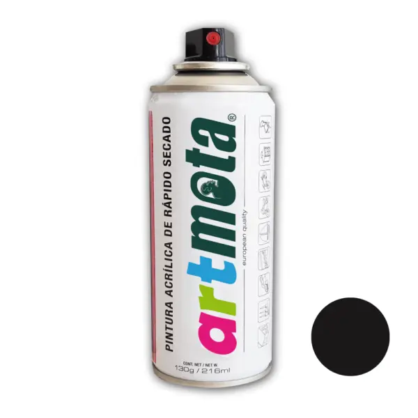 Aerosol ARTMOTA Negro Mate 216m LA02