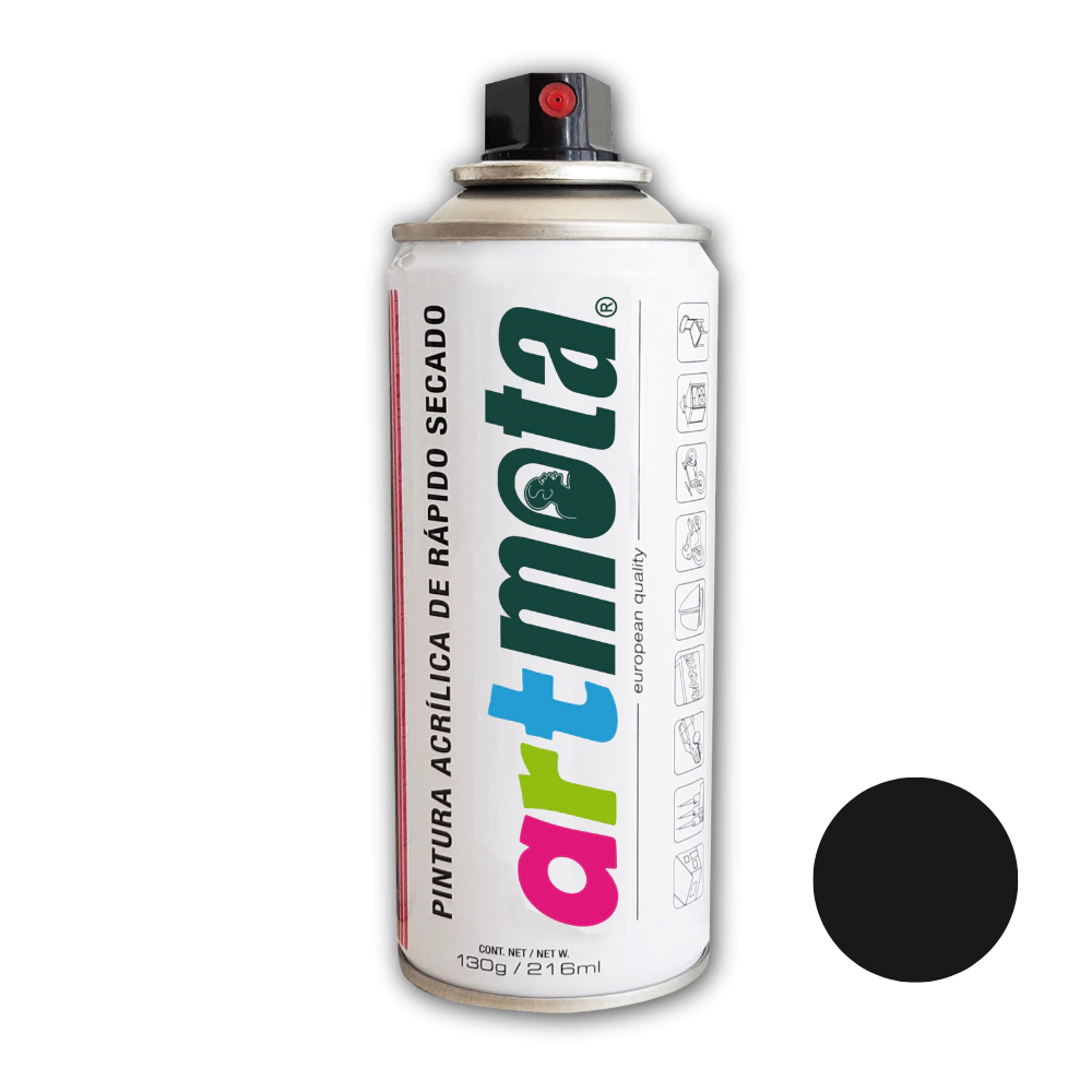 Aerosol ARTMOTA Negro Mate 216m LA02