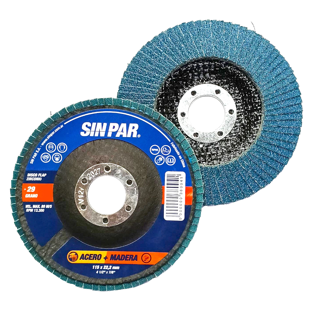 Disco Flap Grano 80 SINPAR Oxido Zirconio 115mm