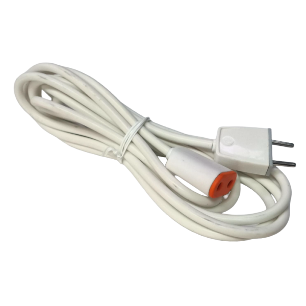 Cable 3Mts Con Fichas Macho Y Plana Para Calefon Electrico