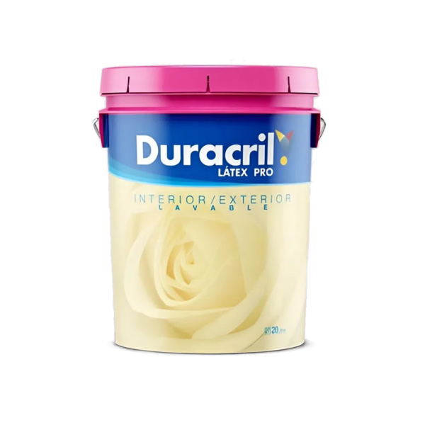 Pintura Latex Pro Duracril Lavable Blanco Int-Ext 20L