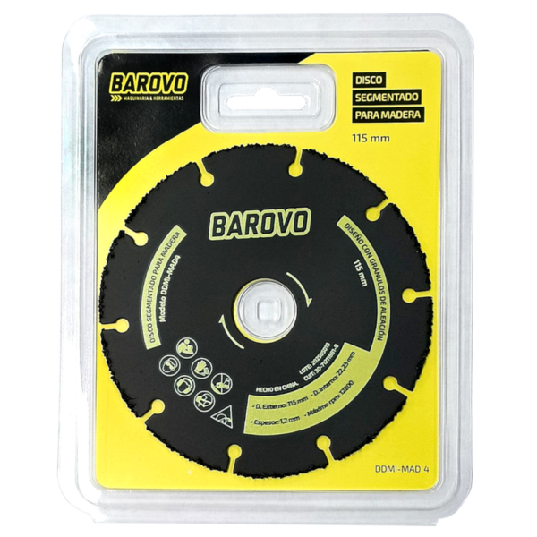Disco Para Madera 115mm BAROVO Tungsteno