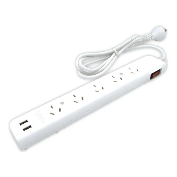 Zapatilla Electrica 5 Tomas 2 Usb TBC 1.5Mts