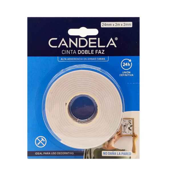 Cinta Doble Faz 24mm X 2Mts CANDELA
